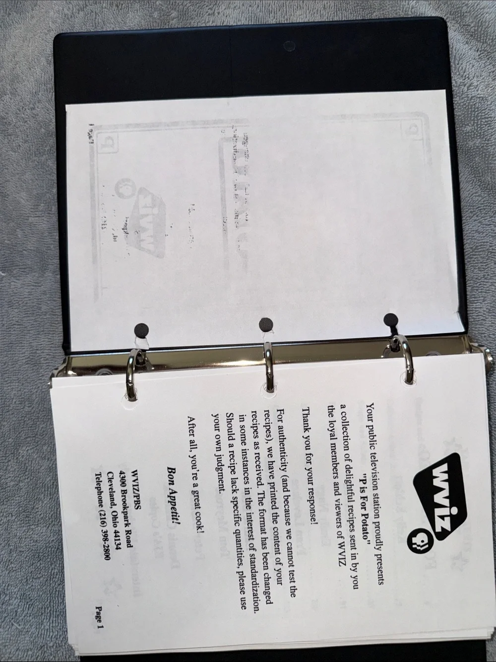 WVI PBS Cooks Black Recipe Binder -   P is for Potato